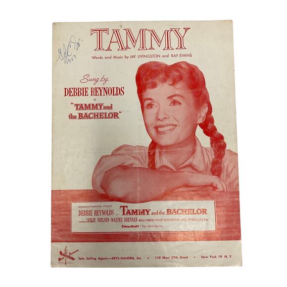 Tammy Sheet Music Debbie Reynolds Jay Linvingston R Evans Tammy and the Bachelor - Picture 1 of 5